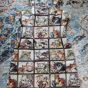 NWT Cat print mini dress vintage style